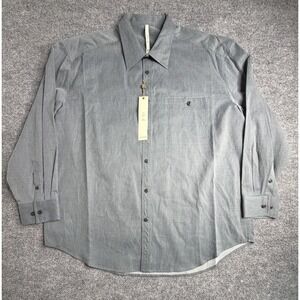 Axis Button Down Shirt Mens Size 2XB Long Sleeve Casual NWT Cotton Silk Gray